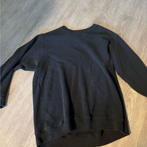 Aerie Black Waffle Knit Top